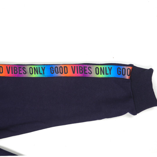 Girls Pajama Good Vibes - Navy Blue