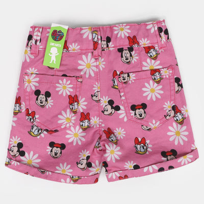 Infant Girls Cotton Short Character - Pink