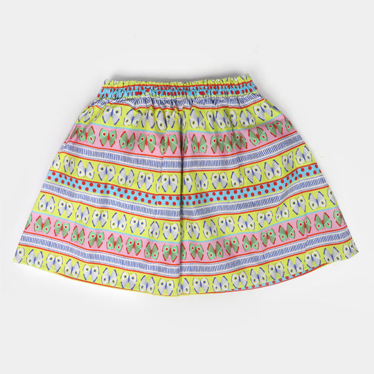 Girls Cotton Casual Skirt - Multi