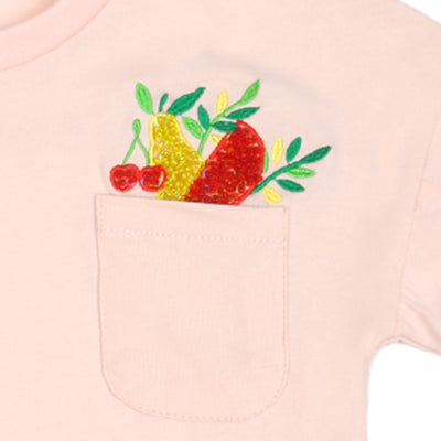 Girls T-Shirt Fruits - Light Peach