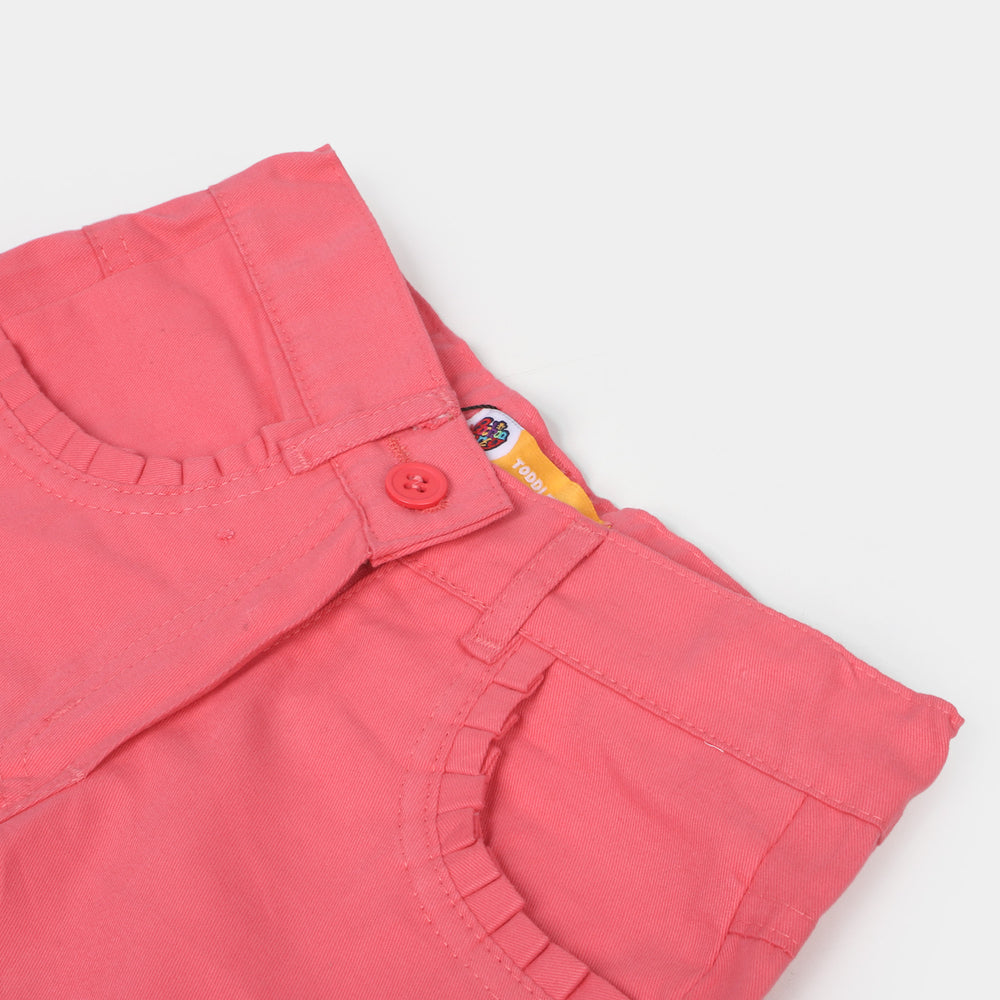 Girls Cotton Short Growing Day By Day - Peach