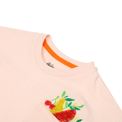 Girls T-Shirt Fruits - Light Peach