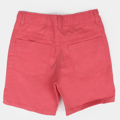 Girls Cotton Short Growing Day By Day - Peach