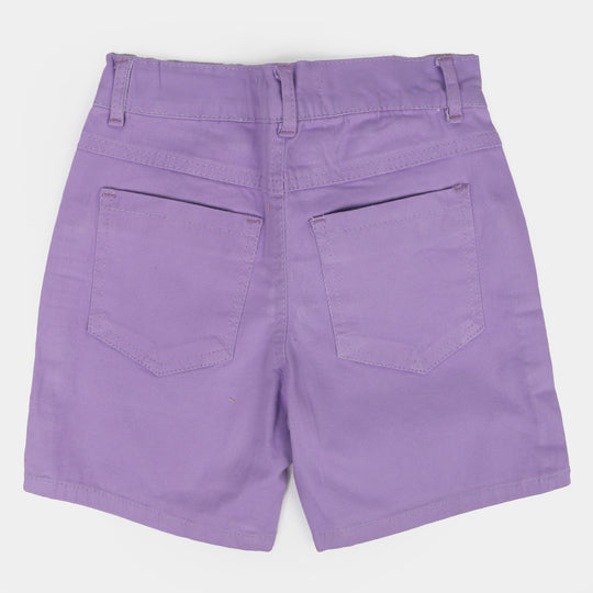 Girls Cotton Short Growing Day By Day - Purple