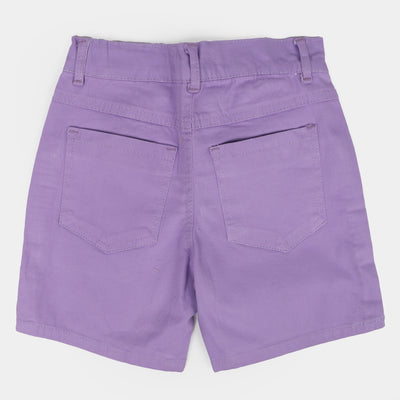 Girls Cotton Short Growing Day By Day - Purple