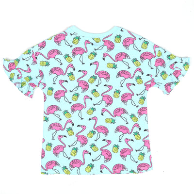 Girls T-Shirt Flamingo - Sea Green