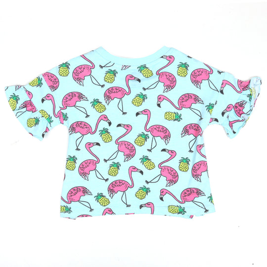 Infant Girls T-Shirt Flamingo-Sea Green