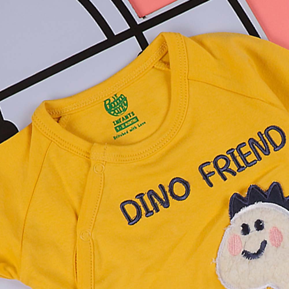 Dino Friend Romper For Boys - Citrus