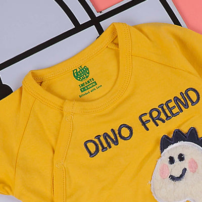 Dino Friend Romper For Boys - Citrus