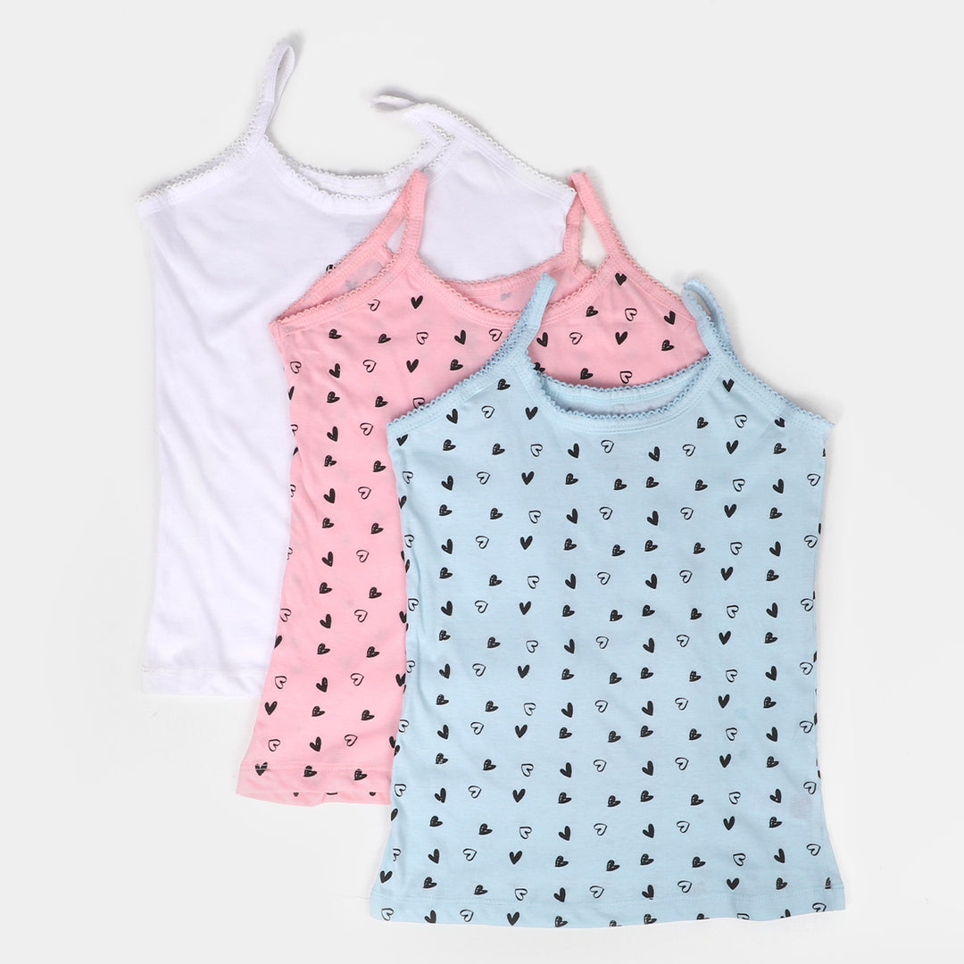 Pack Of 3 PCs Girls Cotton Cami - Mix