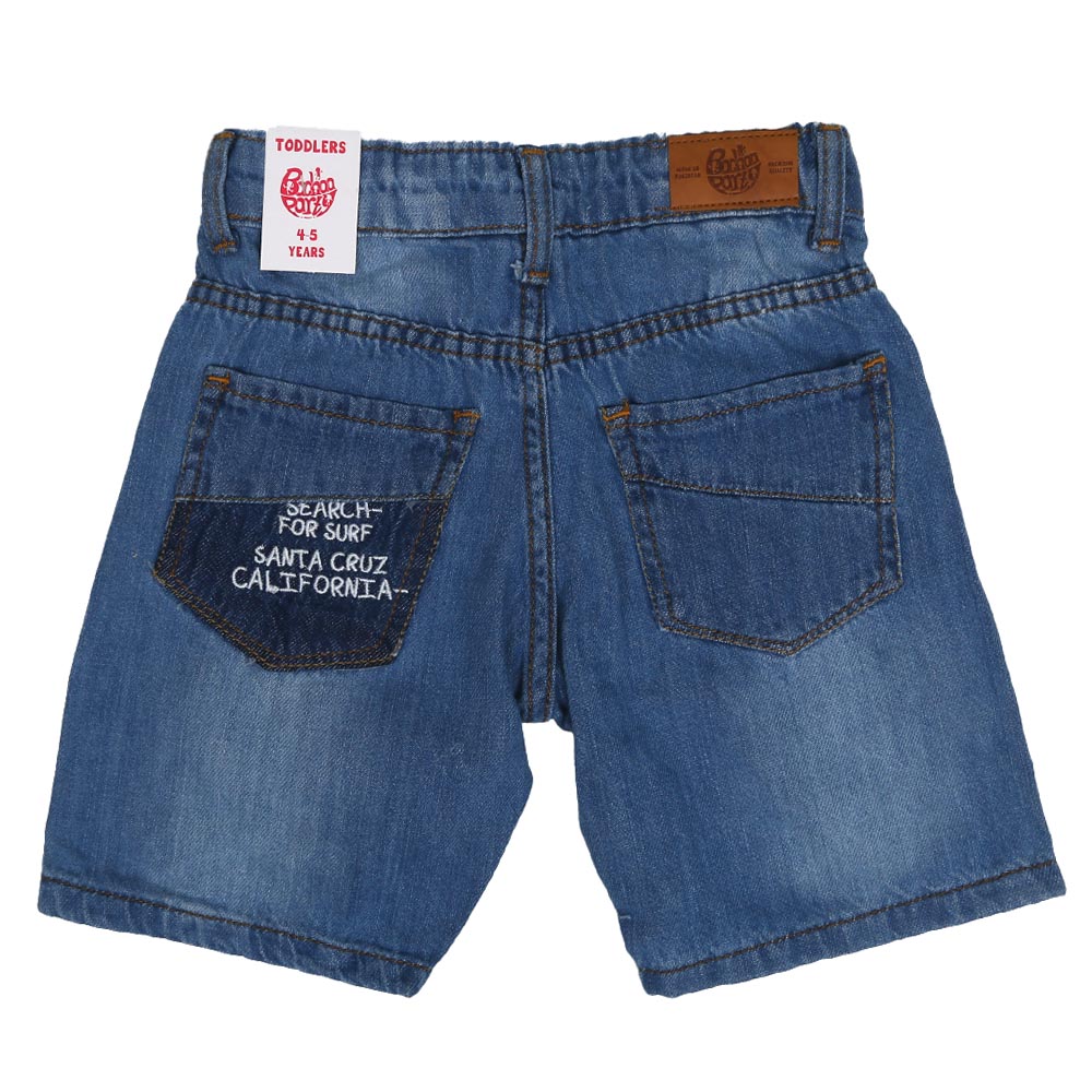 Boys Short Denim Surf Emb - Light Blue