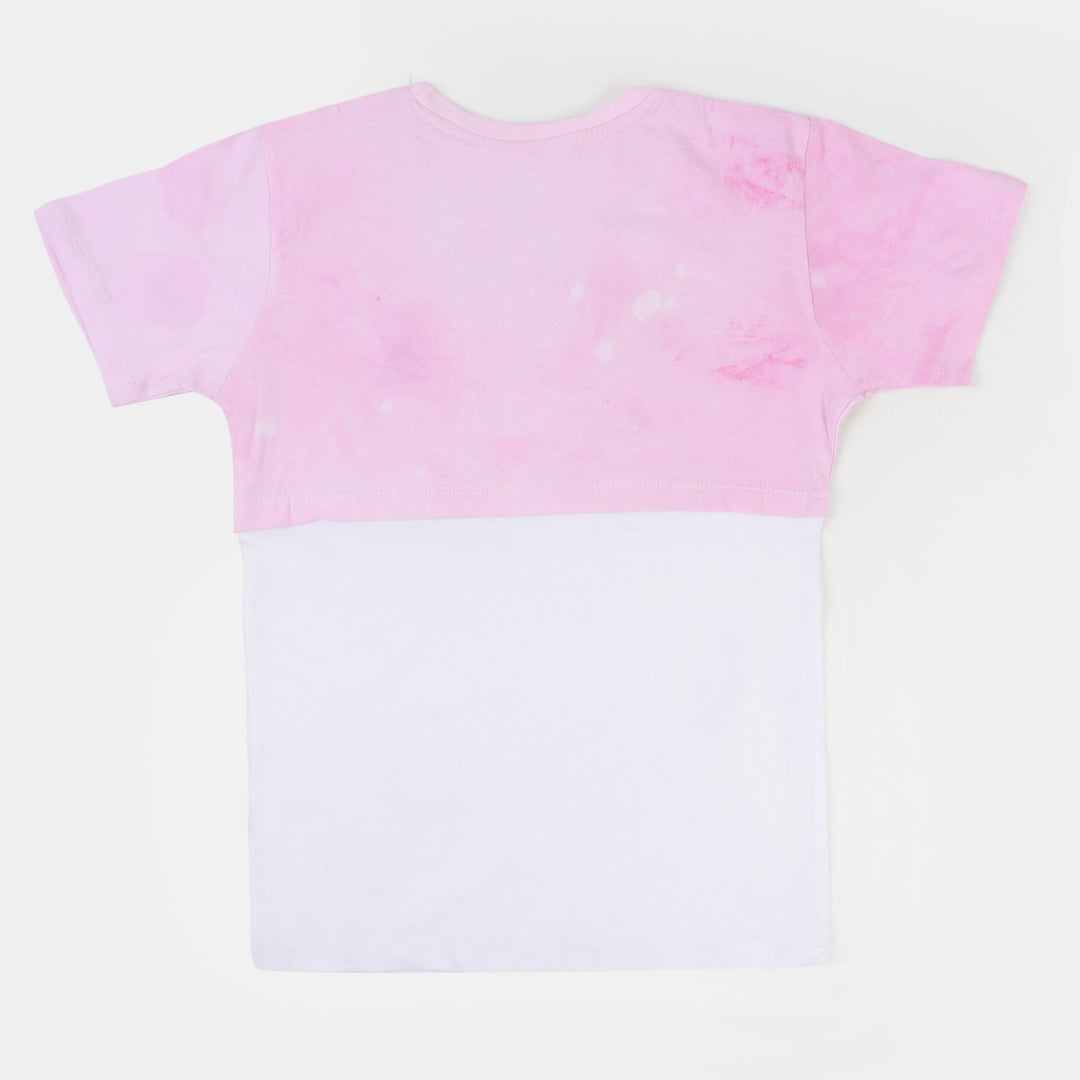 Girls Cotton T-Shirt Power Girls - Tie Dye