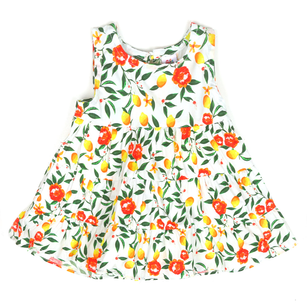 Infant Girls Digital Print Kurti Lemon Bunches-Multi
