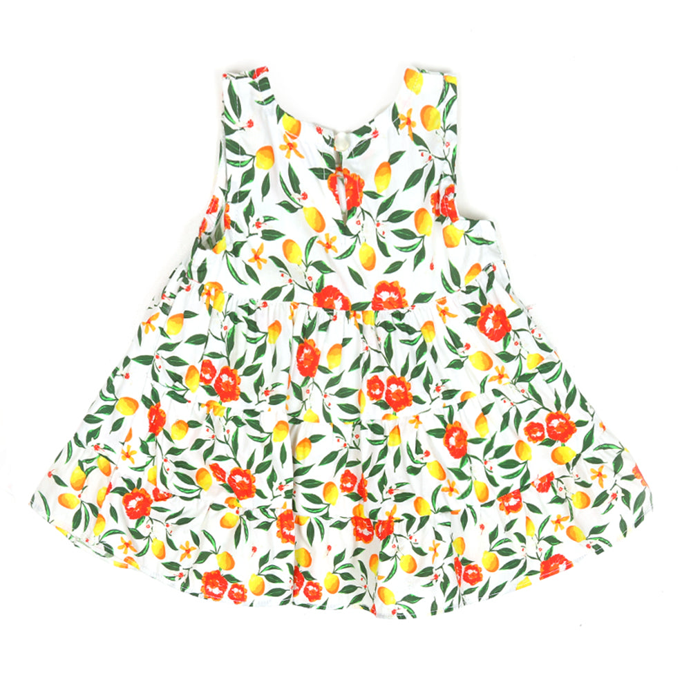Infant Girls Digital Print Kurti Lemon Bunches-Multi