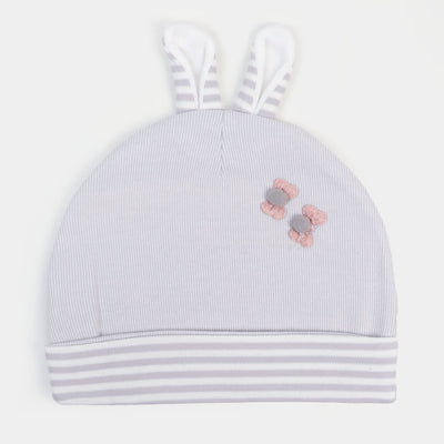 Cute Baby Cap/Hat Bow 6-12M | GREY