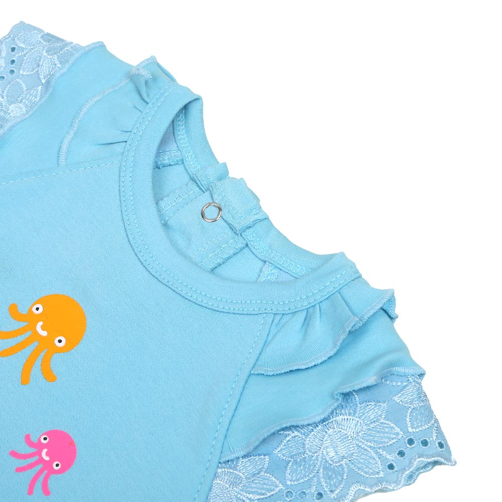 Infant Girls Knitted Romper Ocean - Blue