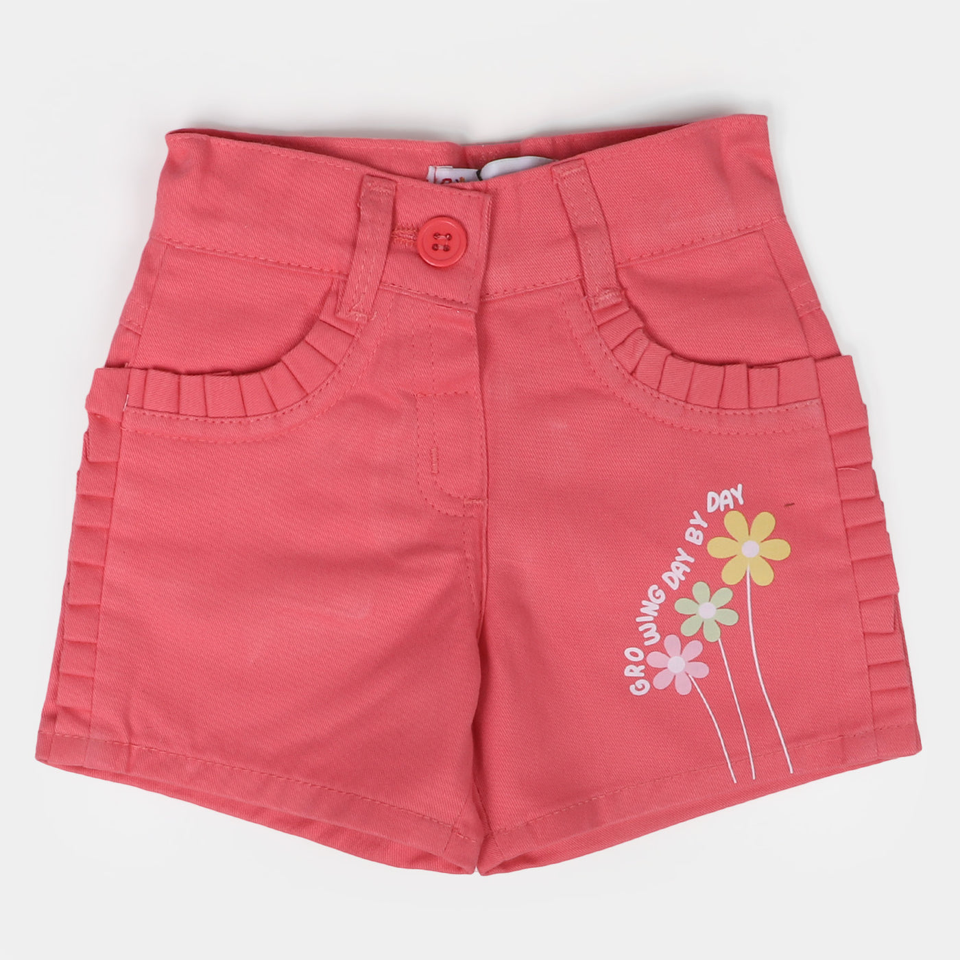 Infant Girls Cotton Short Growing Day By Day - Peach