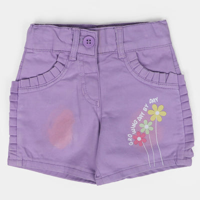 Infant Girls Cotton Short Growing Day By Day - Purple