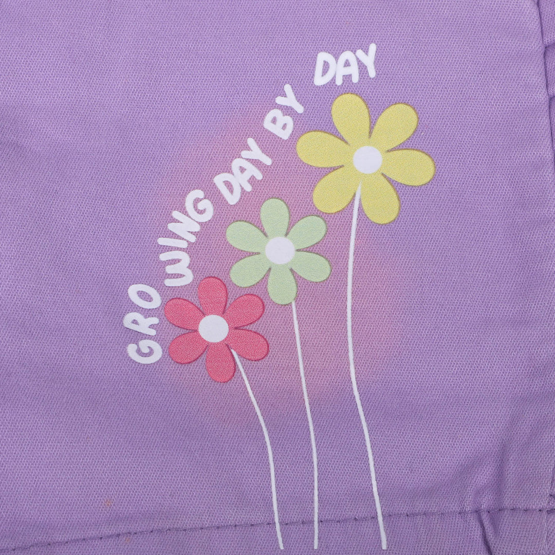 Infant Girls Cotton Short Growing Day By Day - Purple