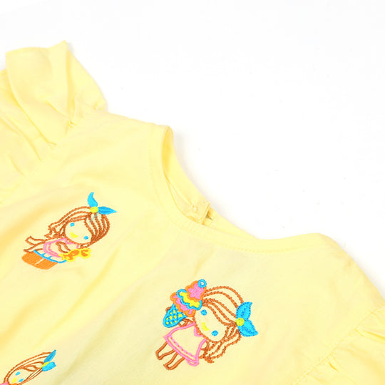 Infants Girls Embroidered Top Baby Doll - L.Yellow
