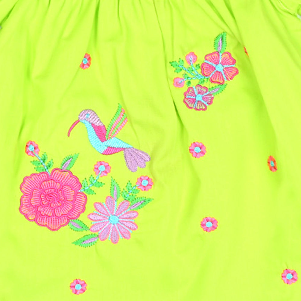 Infants Girls Embroidered Kurti Springs - Green