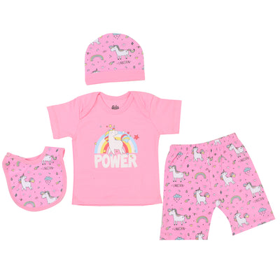 Infant Girls Set 4Pc Power - Pink
