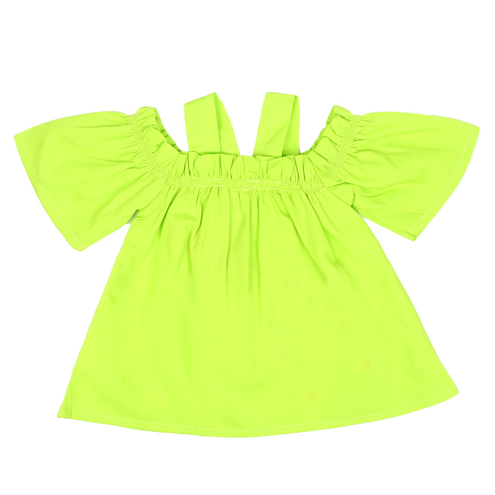 Infants Girls Embroidered Kurti Springs - Green