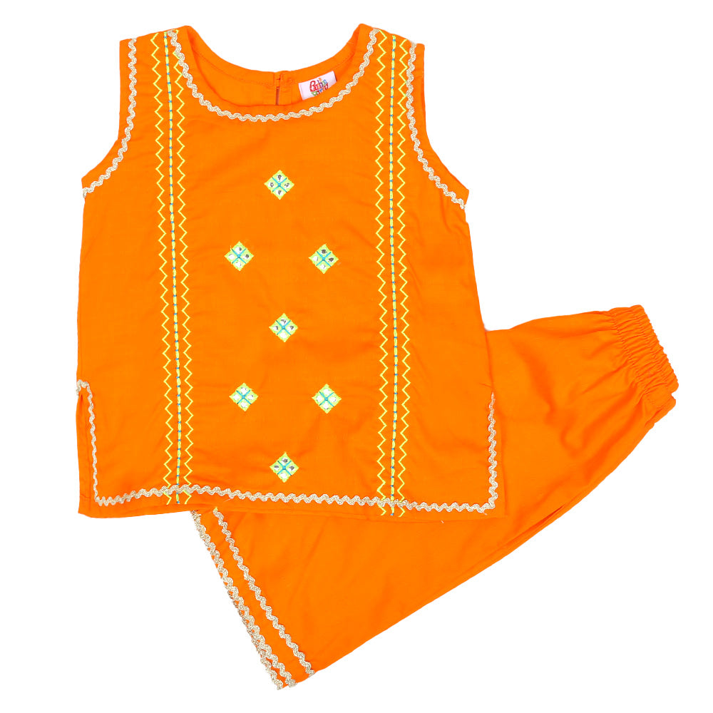 Infants Girls 2Pcs Fancy Narangi - ORANGE