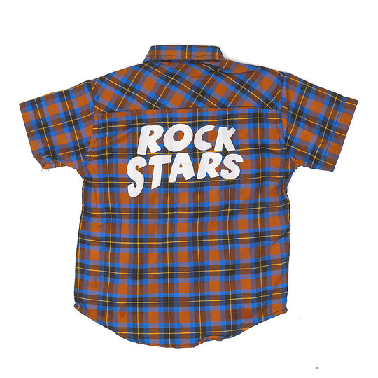 Infant Boys Casual Shirt Rock Star Print - B Blue