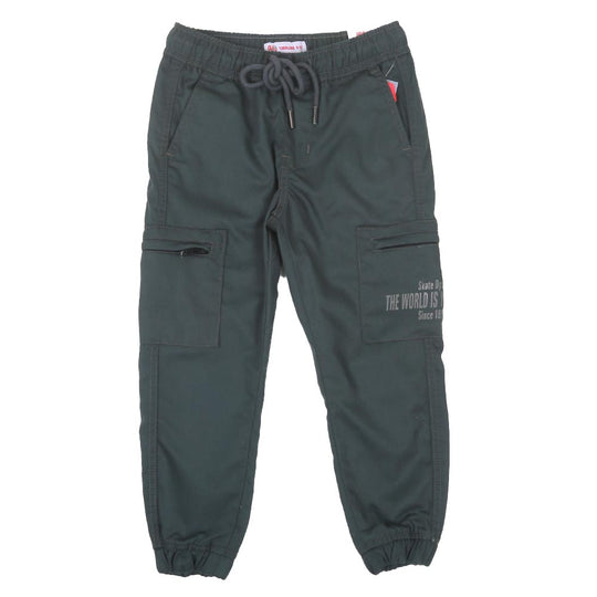 Boys Pant Cotton Cargo Skate Print - Olive