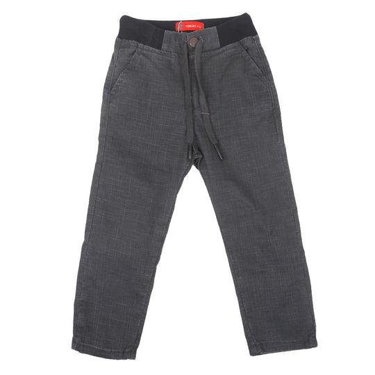 Boys Pants Cotton Rib - BLACK