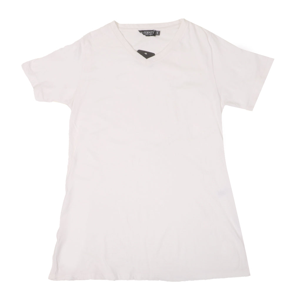 Women's Maternity V Neck T-Shirt - White