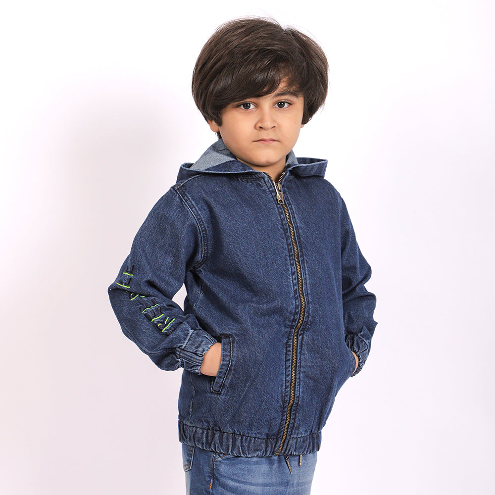 Free Style  Denim Jacket For Boys - Blue