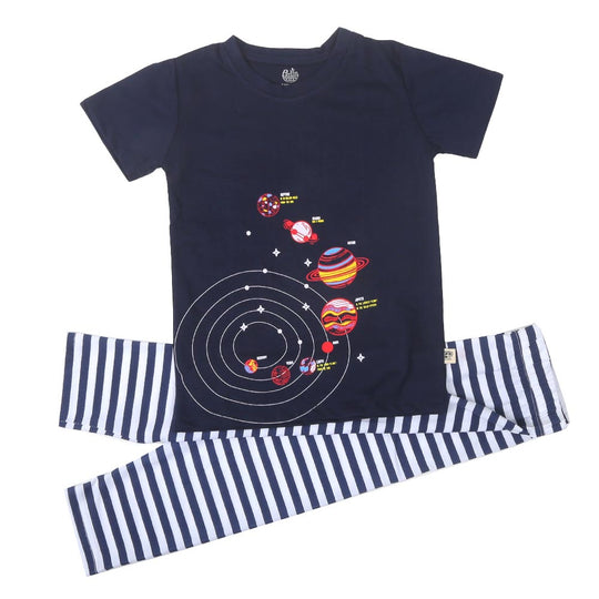 Boys Knitted Nightwear Space - NAVY