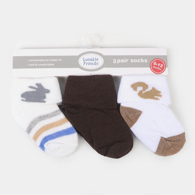 Infant Baby 3 Pair Socks | 0-12M