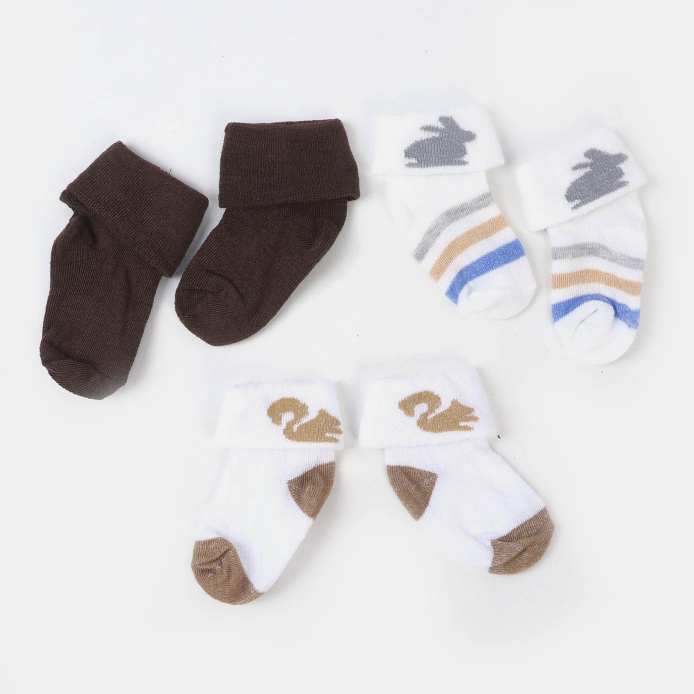 Infant Baby 3 Pair Socks | 0-12M