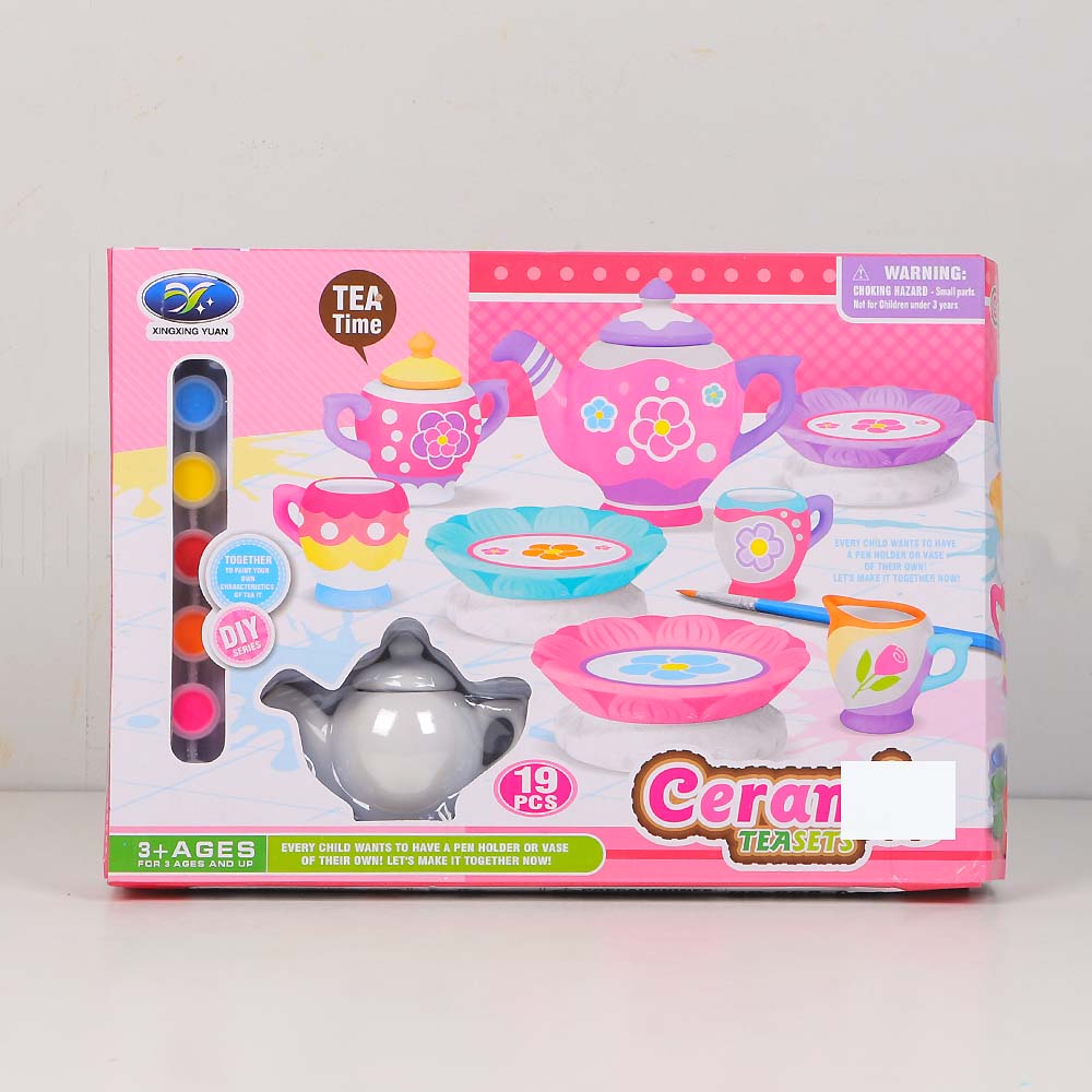 DIY Ceramic Painting Tea Set - 19 PCs