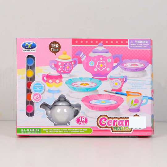 DIY Ceramic Painting Tea Set - 19 PCs