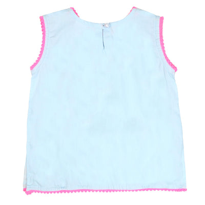 Infant Girls Embroidered Kurti Cup Cakes - mist blue