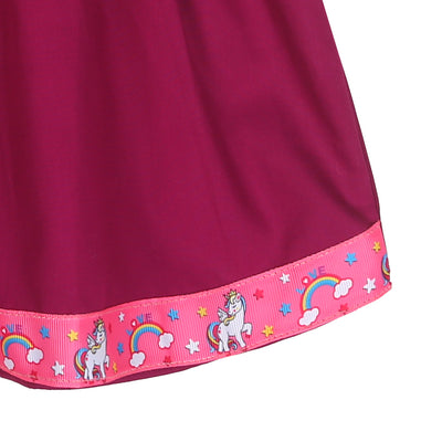 Infants Girls Embroidered Top Flamingo Embroidery - Magenta