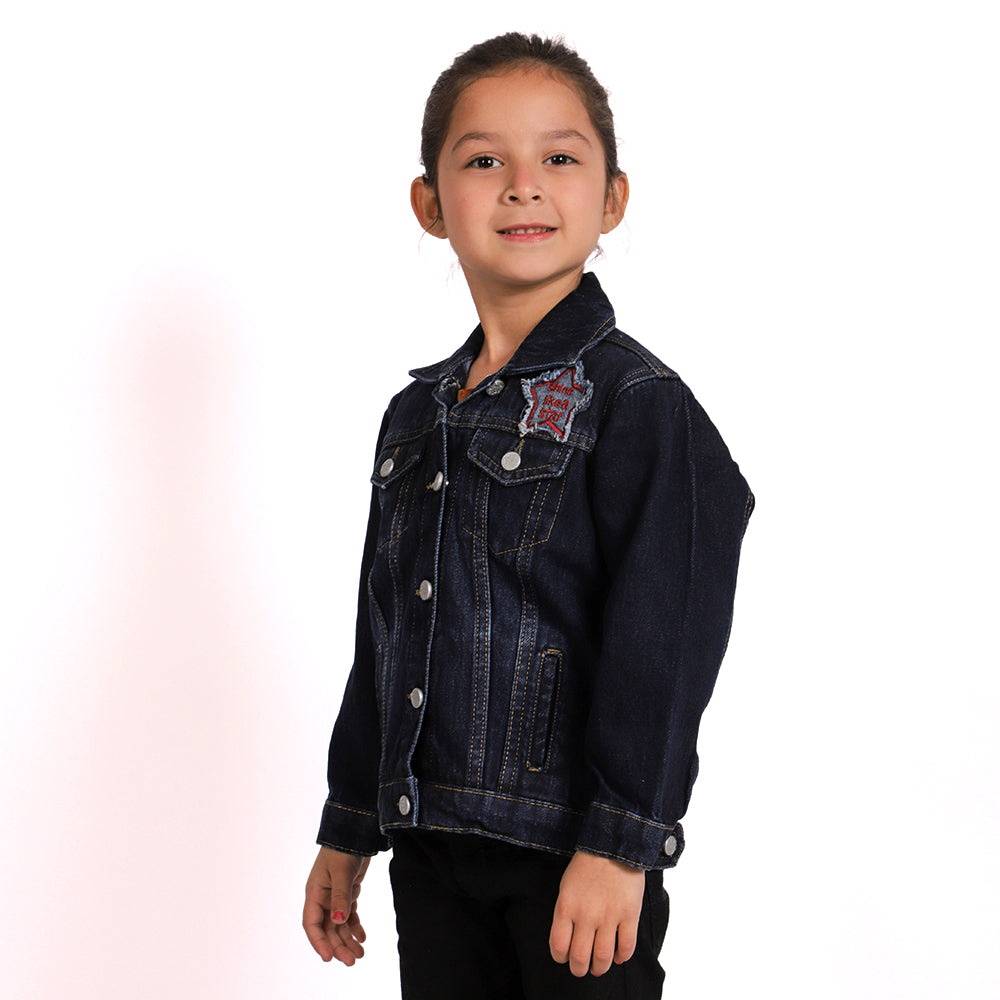 Denim jacket For Girls -Navy Blue