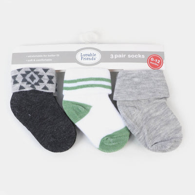 Infant Baby 3 Pair Socks | 0-12M