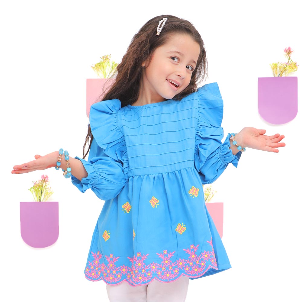 Girls Embroidered Top Maximum - Blue