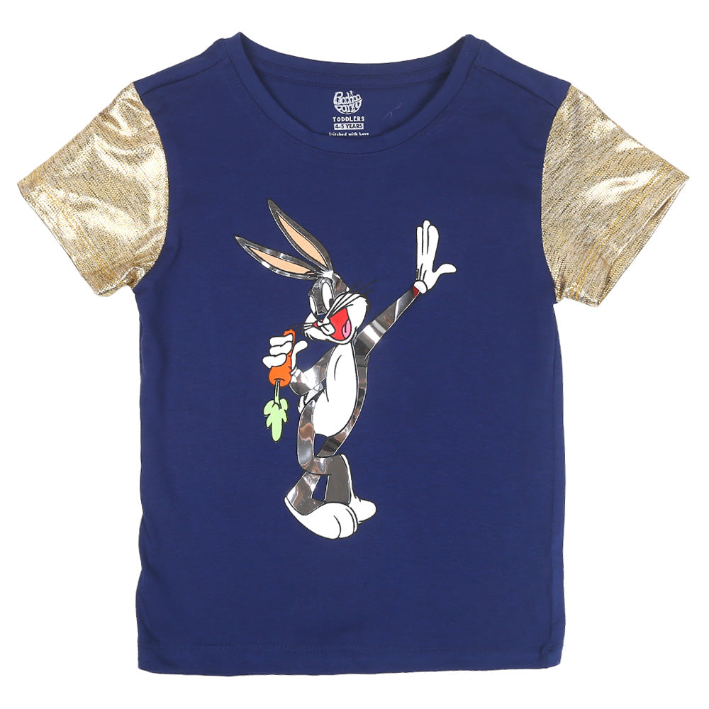 Girls T-Shirt  Rabbit - NAVY