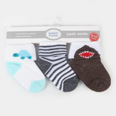 Infant Baby 3 Pair Socks | 0-12M