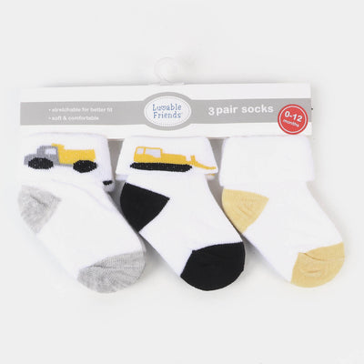 Infant Baby 3 Pair Socks | 0-12M