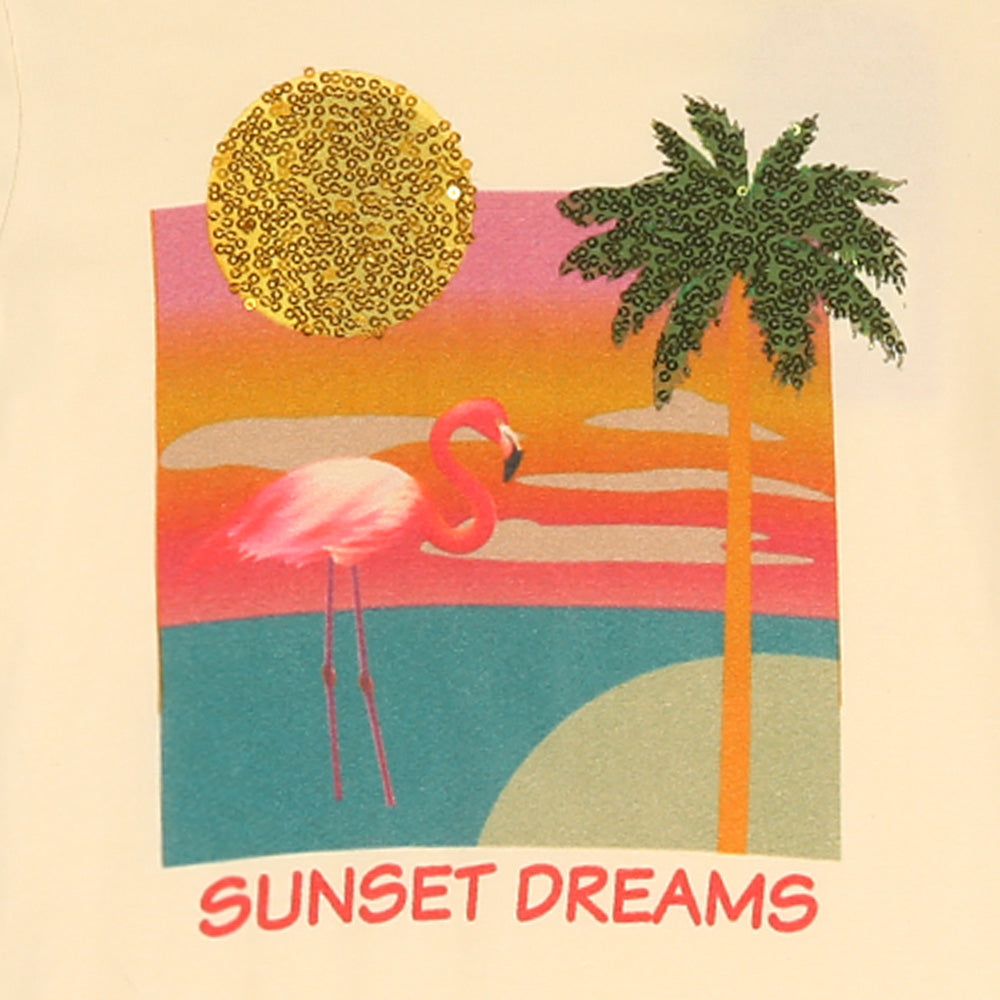 Girls T-Shirt Sunset Dream - VANILLA