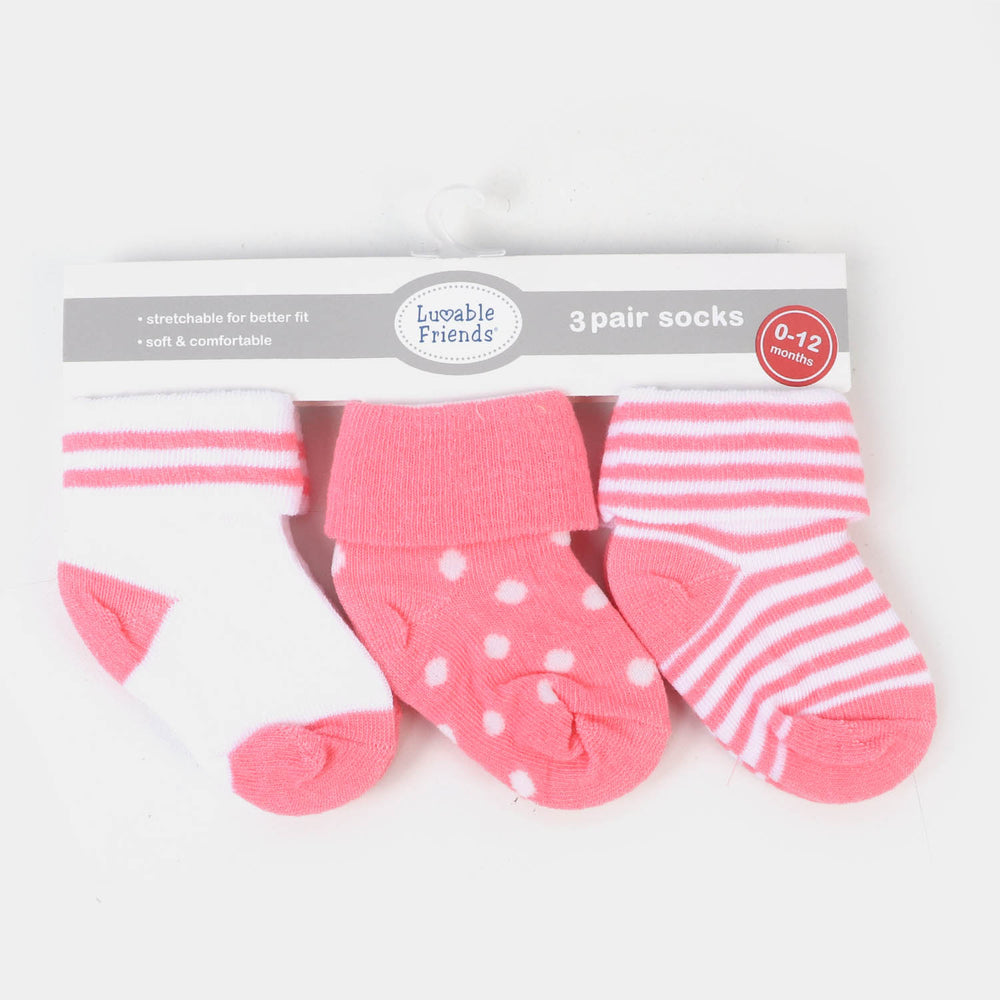Infant Baby 3 Pair Socks | 0-12M