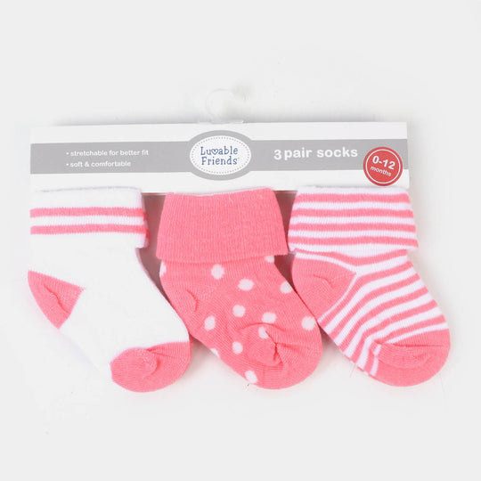 Infant Baby 3 Pair Socks | 0-12M
