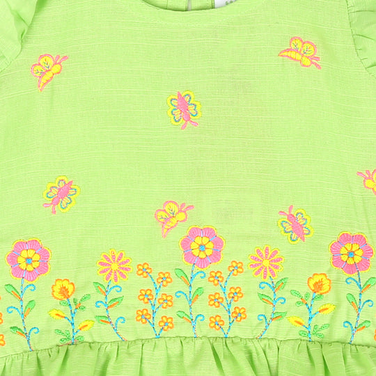 Infant Girls Embroidered Top Melody - Green